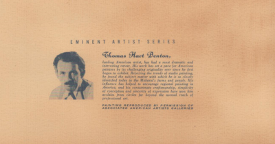 Vintage Menu: Fred Harvey - Crossroads Room at Dearborn Street Station, Chicago - Thomas Hart Benton - 1946