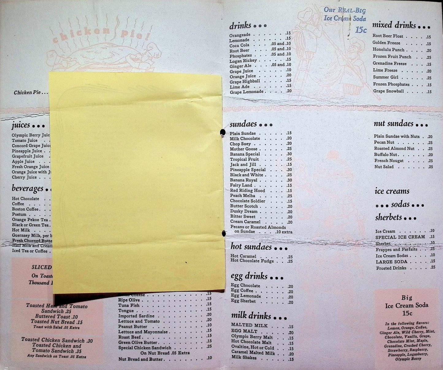 Menu #13 – Frederick and Nelson - Seattle - The Fountain - 1940's